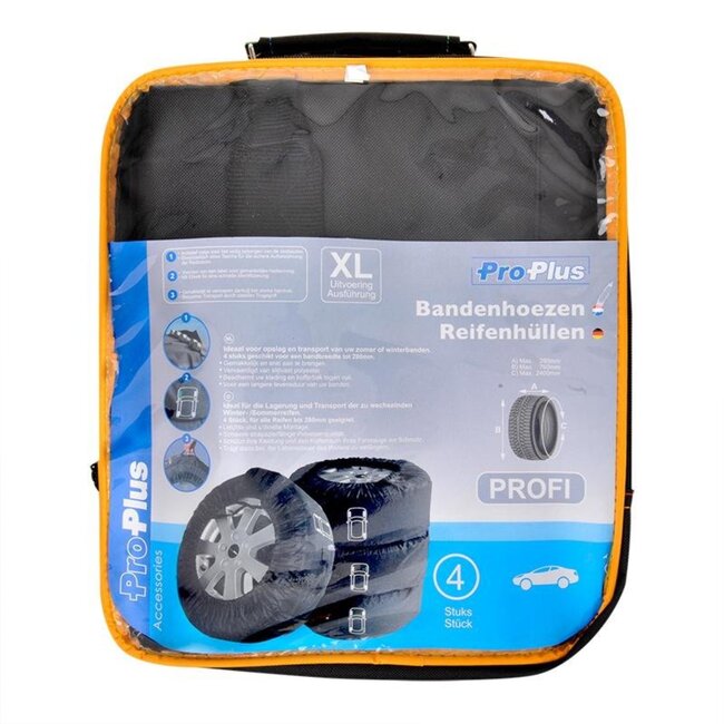 ProPlus Bandenhoezen XL - Slijtvast Polyester - Set van 4 - Max Ø 76 cm - Omtrek 240 cm