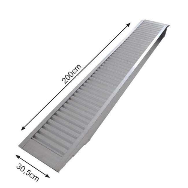 ProPlus Oprijplaat - Aluminium - 200 cm - Max. Belasting 1655 kg - 30,5 cm Breed