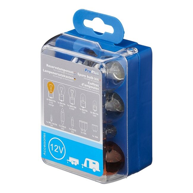 ProPlus Reservelampenset voor aanhanger en caravan - 12 volt - 12-delig