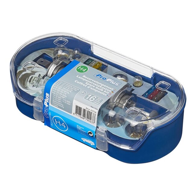 ProPlus Complete reservelampenset - H4 - 16-delig - Inclusief steekzekeringen