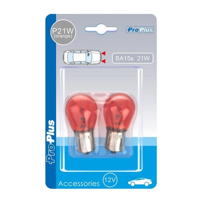 ProPlus Knipperlichtlampen - 12V - 21W - BA15s - oranje - 2 stuks