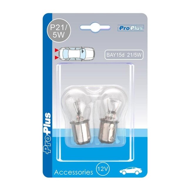 ProPlus Autolamp - 12V - 21/5W - BAY15D - Wit Licht - 2 stuks