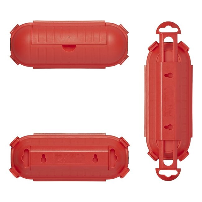 ProPlus Veiligheidsbox voor schuko stekkerverbindingen - spatwaterdicht - Ø 6.5 x 21 cm - rood