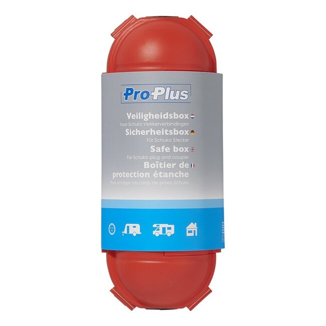 ProPlus Veiligheidsbox voor schuko stekkerverbindingen - spatwaterdicht - Ø 6.5 x 21 cm - rood