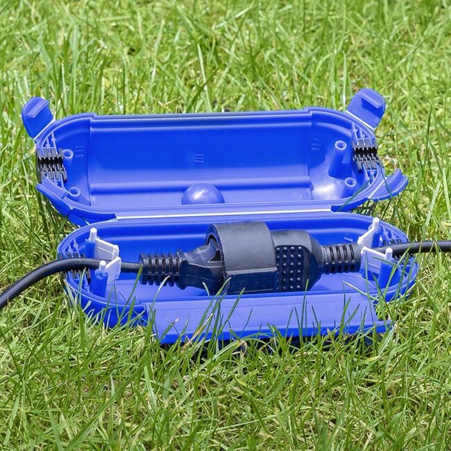 ProPlus Veiligheidsbox voor stekkerverbindingen - IP44 - Ø 6.5 x 21 cm - Blauw