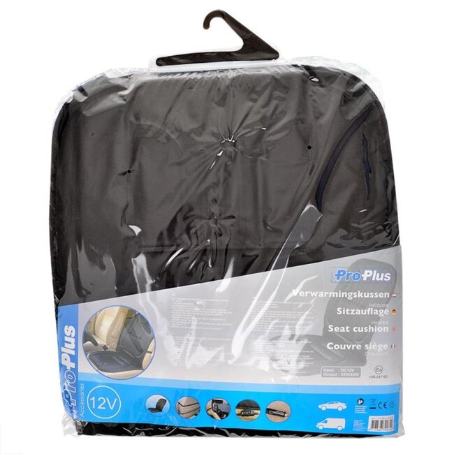 ProPlus Verwarmde autostoelhoes - 3 standen - 12V aansluiting - elastische bevestiging - laag stroomverbruik