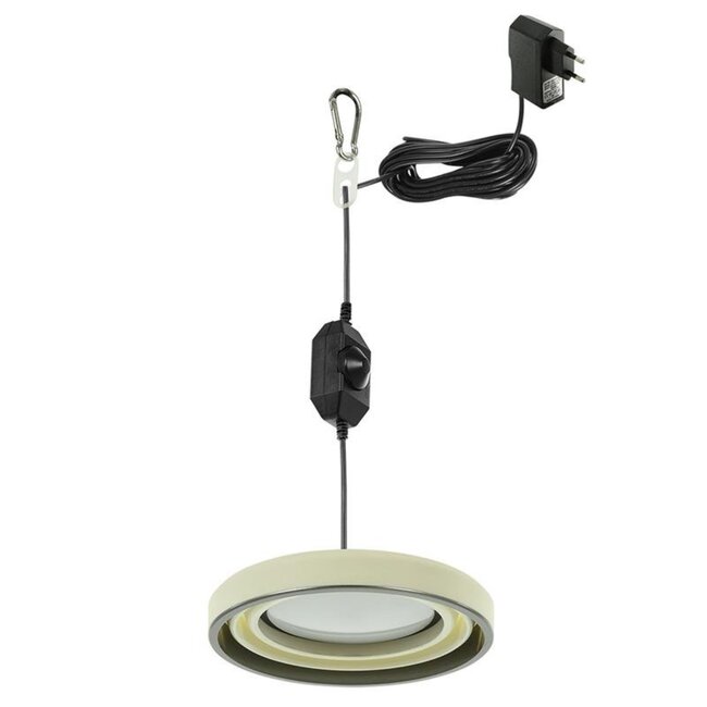 ProPlus Opvouwbare LED hanglamp - siliconen - wit - Ø 15 cm - traploos verstelbaar licht