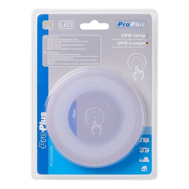 ProPlus Dimbare UFO-lamp met touch-sensor en 6 LED's - 60 lumen