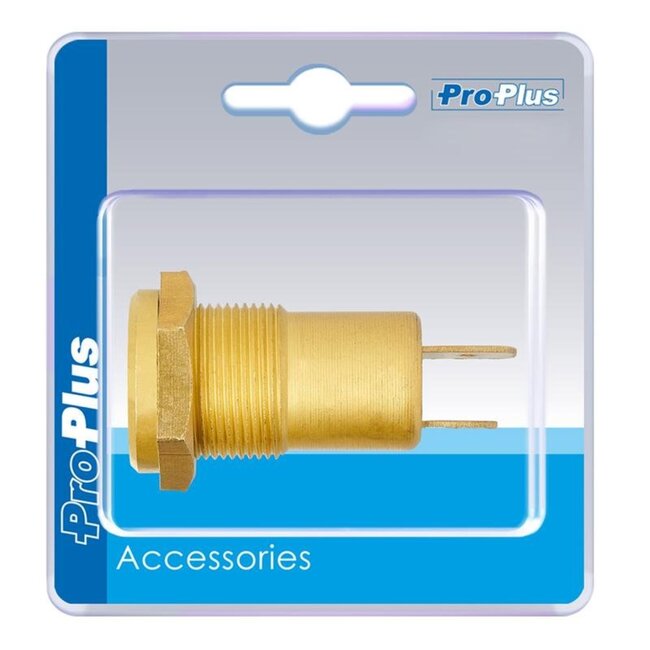 ProPlus Inbouwdoos - DIN - 12V - messing - Ø 18 mm - blisterverpakking