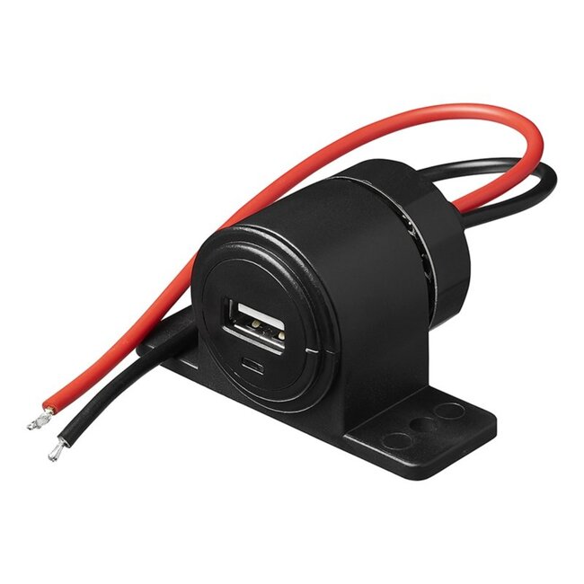 Pro Plus USB Opbouwstekkerdoos - 2100mA - 12 Volt en 24 Volt - 65 x 48 x 35 mm