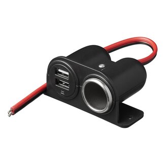 Pro Plus Opbouw - Sigarettenaanstekerdoos en 2 x USB 12 Volt en 24 Volt