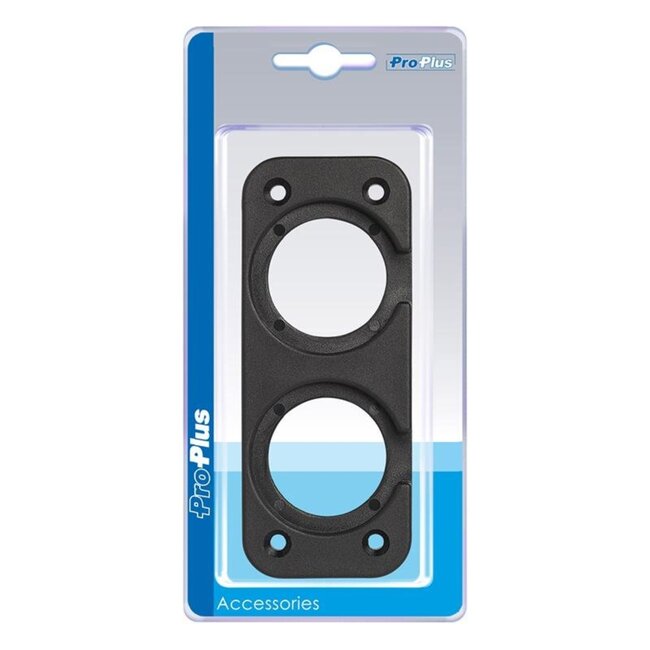 ProPlus Dubbel inbouw-installatieframe - kunststof - zwart - 2 x Ø 29 mm
