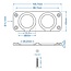 ProPlus Dubbel inbouw-installatieframe - kunststof - zwart - 2 x Ø 29 mm