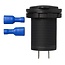 ProPlus Tweevoudige USB-inbouwdoos - 2100mA - 12/24 Volt - Ø 26 mm - zwart