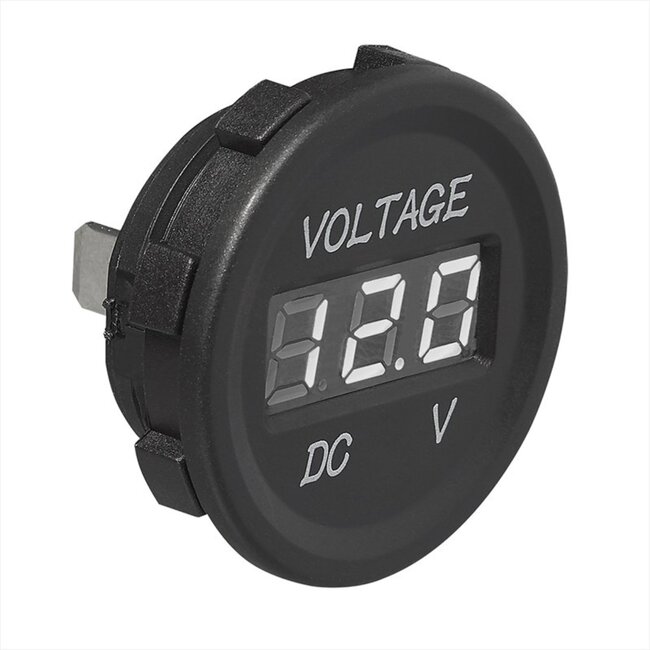 ProPlus Digitale inbouw voltmeter - 6-30V - Ø 28 mm - Voor auto en boot