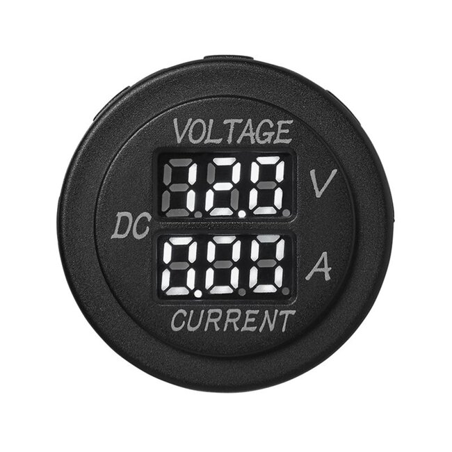ProPlus Digitale volt- en ampèremeter - 6-30V - 0-10A - Ø 28 mm