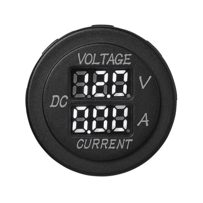 ProPlus Digitale volt- en ampèremeter - 6-30V en 0-10A - Ø 28 mm - eenvoudig af te lezen