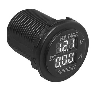 Pro Plus Volt en Ampèremeter Digitaal - 6 t/m 30 Volt en 0 t/m 10 Ampère - Ø 28 mm - blister