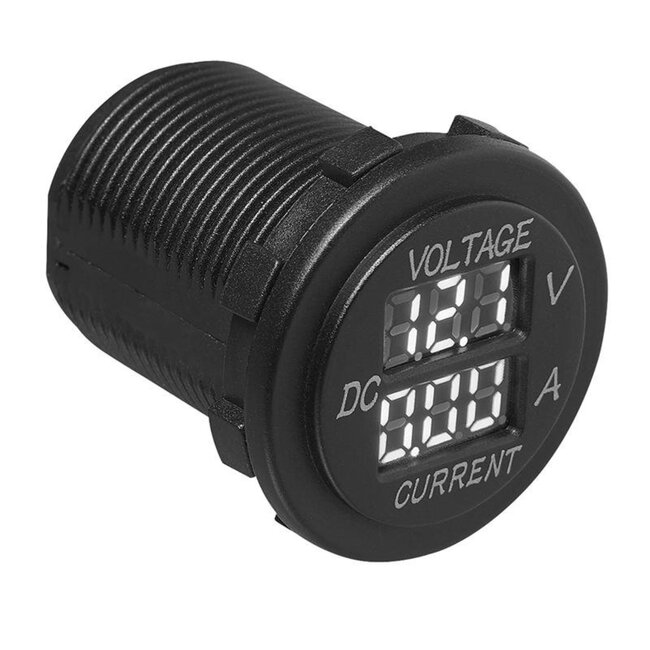 Pro Plus Volt en Ampèremeter Digitaal - 6 t/m 30 Volt en 0 t/m 10 Ampère - Ø 28 mm - blister