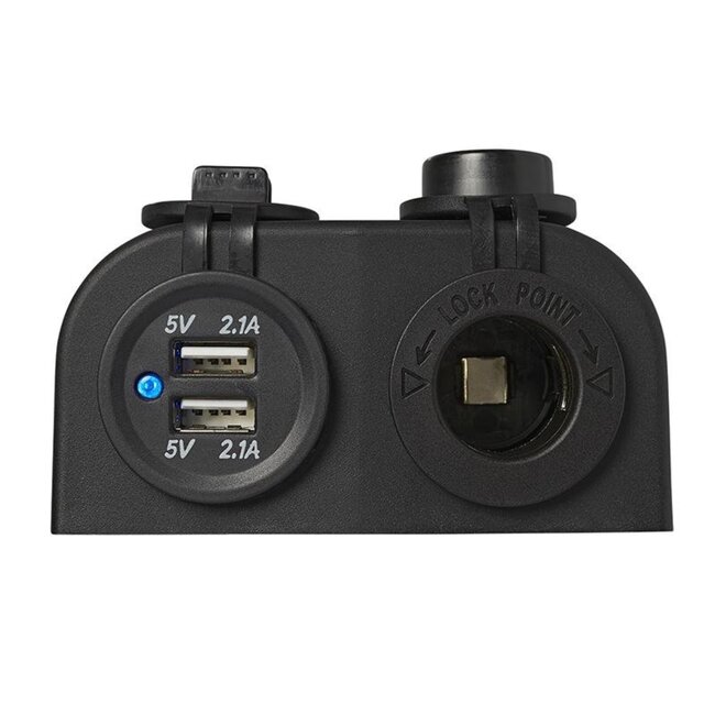 ProPlus Opbouwkit met dubbele USB-poort - 2 x 2100 mA - geschikt voor 12/24V