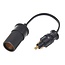 ProPlus Verloopkabel DIN naar sigarettenaansteker - 15 cm - 8A - 12V/24V - zwart