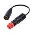 ProPlus Verloopkabel sigarettenaansteker naar DIN stekkerdoos - 25 cm - zwart - 12V/24V