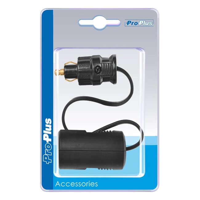 ProPlus Verloopkabel DIN stekker naar sigarettenaansteker - 25 cm - 12V/24V - Max 8A