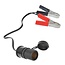 ProPlus Sigarettenaanstekerdoos - Accuklemmen - 12V/24V - 16A - Zwart - 30 cm Kabel