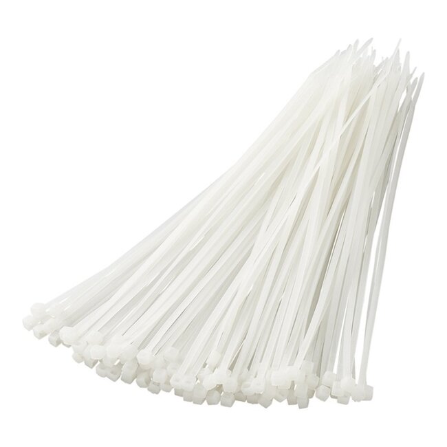 ProPlus Kabelbinders - 200 x 2,5 mm - Wit - 100 stuks - Hoge treksterkte - Breed temperatuurbereik