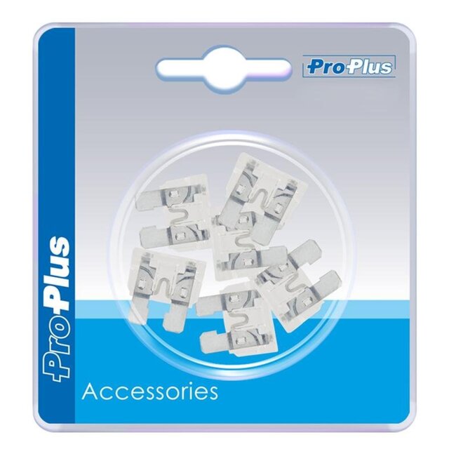 ProPlus Steekzekeringen - 25 Ampère - Transparant - 6 stuks