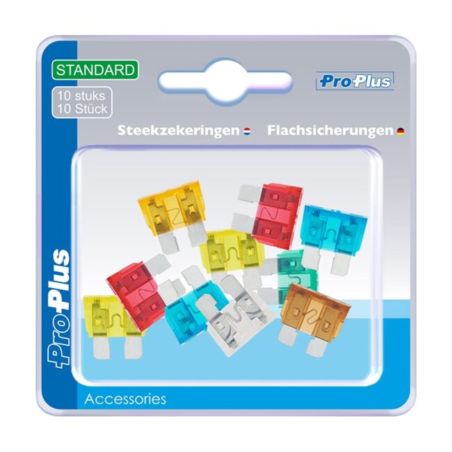 ProPlus Steekzekeringen set - assorti - 10-delig - diverse ampères