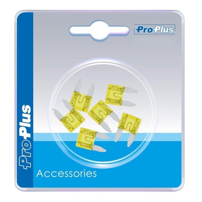 ProPlus Ministeekzekeringen - 20 Ampère - Geel - 6 stuks
