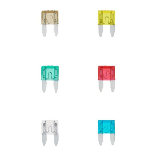 ProPlus Mini steekzekeringen - assorti - 6 stuks - bescherming tegen hoge stroom