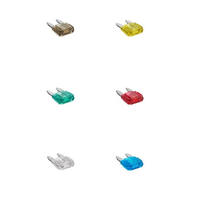 ProPlus Mini steekzekeringen - assorti - 6 stuks - bescherming tegen hoge stroom