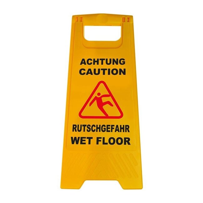 ProPlus Waarschuwingsbord - Opgepast Gladde Vloer - Reflecterend Geel - 58 cm - Ophanginrichting
