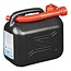 ProPlus Jerrycan 5 liter - kunststof - zwart - UN-gekeurd - met flexibele vulslang