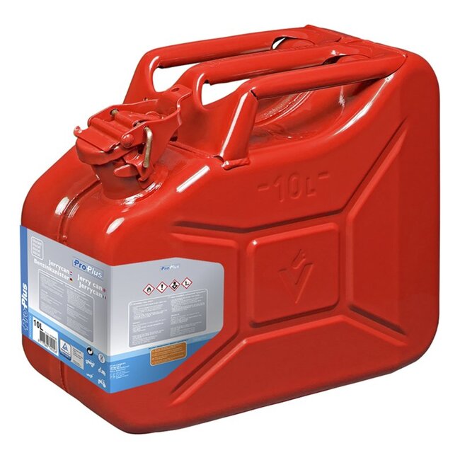ProPlus Stalen jerrycan - 10 liter - rood - UN en TÜV/GS gekeurd