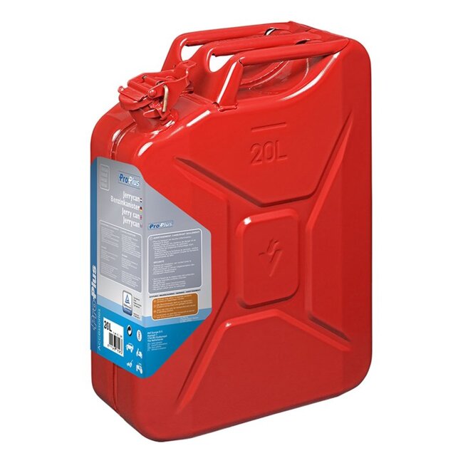 ProPlus Stalen jerrycan - 20 liter - rood - UN en TÜV/GS gekeurd