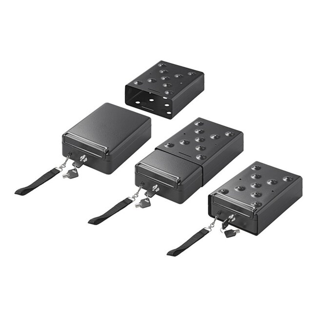 ProPlus Stalen kluis met slede - Compact en robuust - 225 x 165 x 85 mm - Zwart