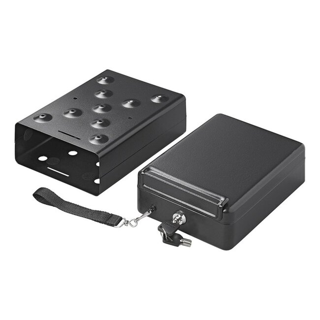 ProPlus Stalen kluis met slede - Compact en robuust - 225 x 165 x 85 mm - Zwart