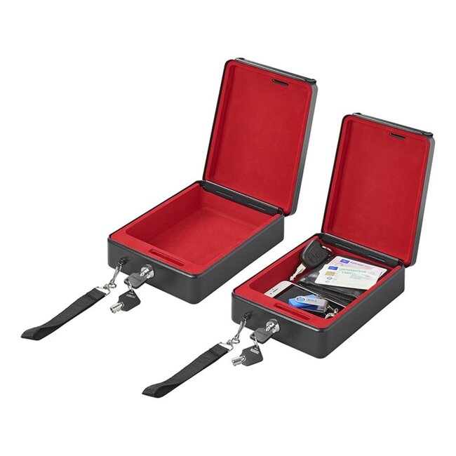 ProPlus Stalen kluis met slede - Compact en robuust - 225 x 165 x 85 mm - Zwart