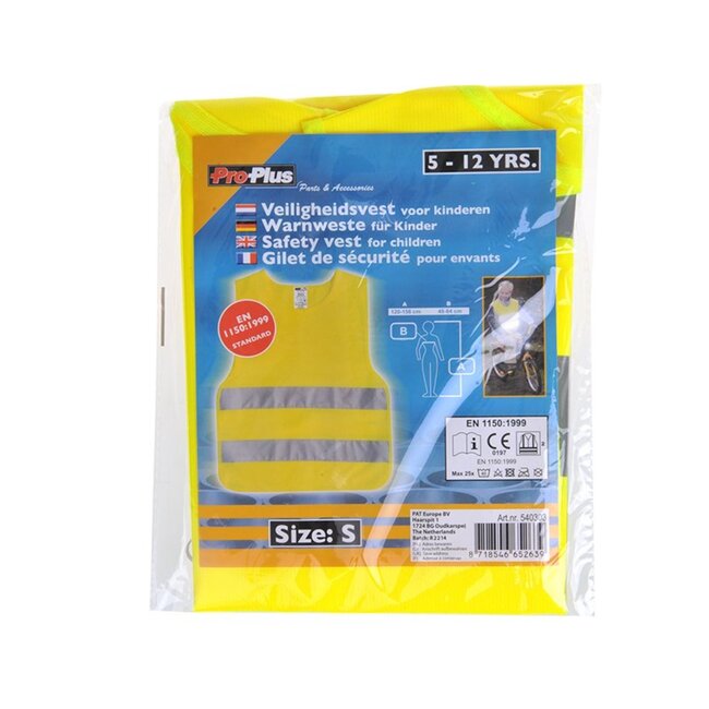 ProPlus Reflecterend veiligheidsvest voor kinderen - geel - maat S