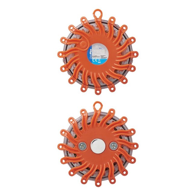 ProPlus Waarschuwingsdisk - 16 LED's - Oranje - 360° zicht - Magnetische montage - Incl. batterijen