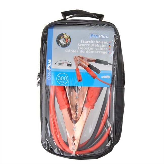 ProPlus Startkabelset - 300 Ampère - 3 meter - Inclusief tas - Rood en zwart