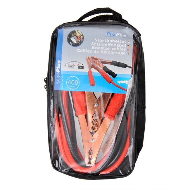 ProPlus Startkabelset - 400 Ampère - 3 meter - Inclusief tas - Rood en zwart