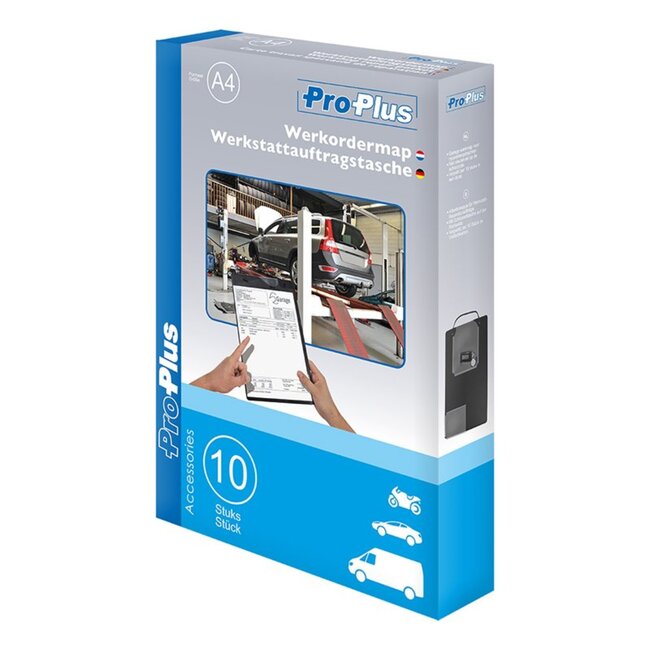 ProPlus Werkordermap met sleutelvak - A4 - Zwart - 10 stuks - Slijtvast kunststof