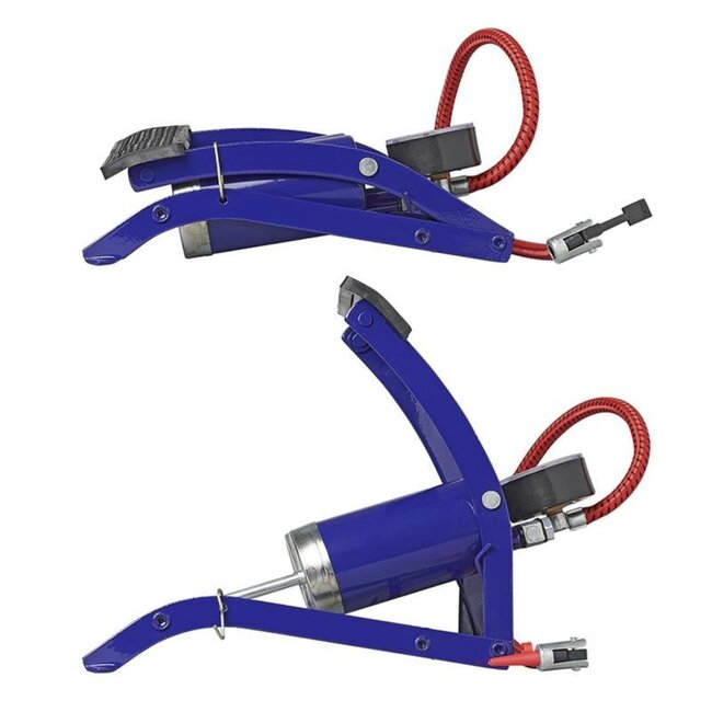 ProPlus Voetpomp met manometer - dubbele cilinder - max. 7 bar - incl. 3 ventieladapters