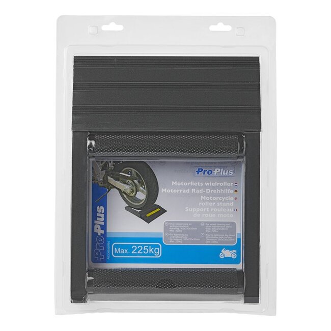 ProPlus Motorfiets wielroller - staal en nylon - zwart - 225 kg capaciteit