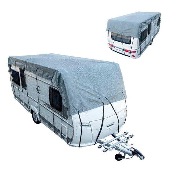 ProPlus Universele caravandakhoes - 5 x 3 meter - ademend en UV-gestabiliseerd - inclusief draagtas