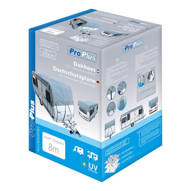 ProPlus Universele dakhoes - 8x3 meter - Ademend en UV-gestabiliseerd - Inclusief draagtas